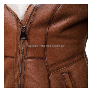 2026 Hot Selling Real Brown <b>Sheepskin</b> Leather Regular Hood Women's 100% High Quality Breathable Waterproof Winter Fashion <b>Jacket</b> - Product Image 4