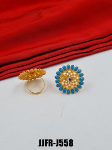 Anillo de dedo de moda de aleación exclusiva para mujer, joyería llamativa de diseñador ajustable, boda, fiesta nupcial, informal, étnico, venta al por mayor - Product Image 3