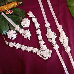 Indian Jewellery Manufacturers <b>Bridal</b> Floral Necklace Jewellery Set Wholesale Manufactures, White - Product Image 2
