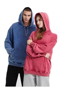 Sweat à capuche surdimensionné tendance vintage personnalisé 100% coton French Terry 500 Gsm lourd, gris délavé à l'acide, broderie - Product Image 2