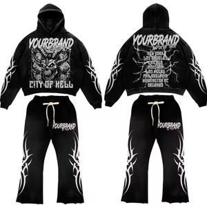 Conjunto Deportivo de Dos Piezas para Hombre, Sudadera con Capucha y Pantalones Deportivos de Estilo Jogger, Color Sólido, con Logotipo Personalizado - Product Image 5