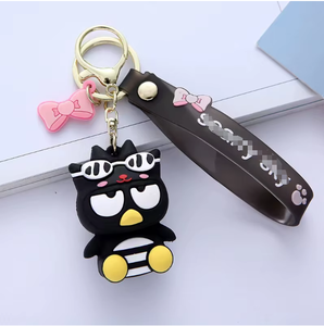 Make Your Own Cartoon Characters Personalized Logo Rubber Key Chain With Key Ring for Promotional