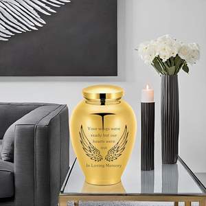 Urnes de crémation pour cendres humaines ailes d'ange arbre de vie urne pour cendres pour femmes hommes adultes funérailles taille personnalisée urne or - Product Image 2