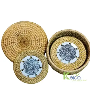 Wholesale High Quality Seagrass Round Placemats for Dining Table Decorations Handwoven Placemats Custom Design from Vietnam