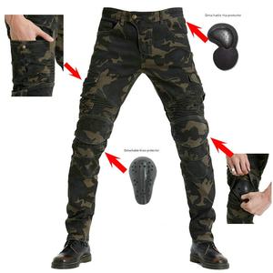 Jeans de moto rétro taille haute avec protection anti-chute - Product Image 6