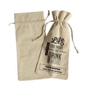 La vida es breve para beber mal vino - Bolsas de algodón de la bodega Cotton Tote Bags - Product Image 4