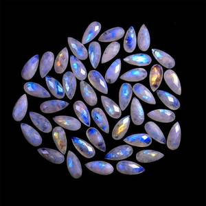 Meilleure qualité naturel bleu arc-en-ciel pierre de lune à facettes poire coupe 8x12mm pierre précieuse en cristal faite à la main taille de pierre précieuse en vrac - Product Image 3
