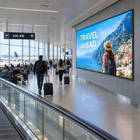 Écrans LED intérieurs COB à pas fin P1.87 à champ de vision large, mur vidéo commercial pour terminal aéroportuaire, fourniture de projets professionnels