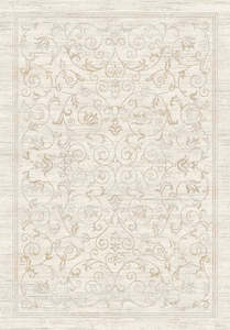 Tapis de salon classique Turkua Home Legacy, motif médaillon traditionnel, tissage point par point + PP, poils de 9 mm, surface au toucher coton - Product Image 5