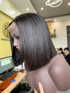 Cabello Vietnamita Virgen para Pelucas Bob, Cierre de Cabello de 10 Pulgadas, Color Natural, Precio al por Mayor - Product Image 1
