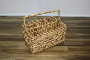 Cesta de Almacenamiento Rectangular de Jacinto de Agua Ecológica Artex Dong Thap con 3 Compartimentos y Asas (Diseño Multifuncional) - Product Image 5