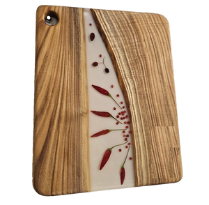 Planche à découper époxy en bois forme rectangulaire Logo personnalisé planche à découper en résine personnalisation produit de haute qualité - Product Image 1