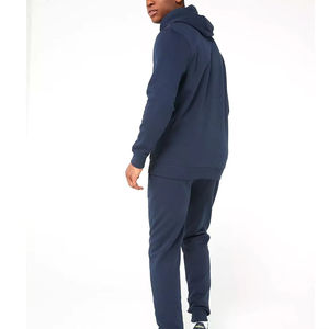 Compre Ropa de Invierno de Dos Piezas para Hombre, de Primera Calidad, 100% Algodón Transpirable, Sudadera Lisa con Cuello Redondo, Talla Grande - Product Image 3