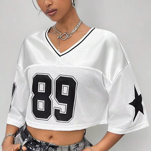 Camiseta Deportiva de Fútbol Americano Extra Grande para Mujer, Estilo Personalizado, Camiseta de Malla - Product Image 1