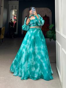 El último diseñador Tissue Silk Zari Printed Work Lahenga Choli de FabZone - Product Image 5