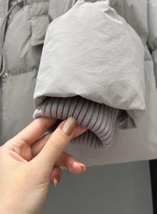 Femmes 2025 hiver couche de finition nouveau 90% blanc canard taille chaud simple boutonnage poche avant brut imperméable réversible court tricoté - Product Image 5