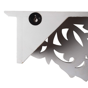 Étagère murale en bois sculptée blanchie à l'eau de Javel, décoration murale pour salon et patio, pré-assemblée, décoration écologique pour la maison - Product Image 5