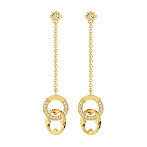 Haute qualité femmes plaqué or 10K or jaune Zircon boucles d'oreilles à la mode bijoux en argent pour la fête - Product Image 2