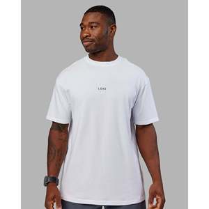 T-shirt surdimensionné Kettlebell FLXCotton - Blanc - Noir - Vêtements de course et de gym - Product Image 4