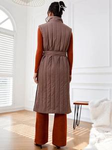 2025 nouvelle conception personnalisée de haute qualité femmes gilets bouffants coton coupe-vent vêtements d'extérieur avec bouton décoration prix de gros - Product Image 2