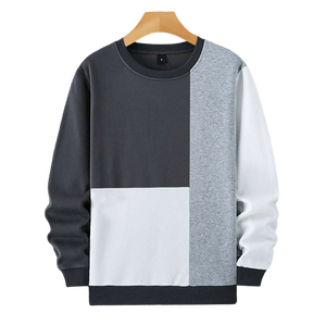 เสื้อสเวตเชิ้ตคอกลมแบบย้อมสีบล็อกสีสำหรับผู้ชาย - Product Image 1