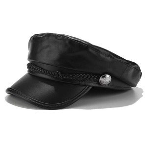Femmes Ins Style décontracté plat béret casquette en cuir véritable octogonal chapeau réglable pour voyage Cadet peintre tenue professionnelle - Product Image 4