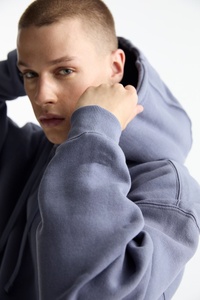 Vente en gros 100% coton pull à capuche surdimensionné pour hommes pour violet brume couleur thermique hiver Style solide motif Logo personnalisé imprimé - Product Image 4