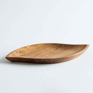 Présentoir alimentaire plats en bois assiettes en forme de feuille assiette en bois en forme de nature pour les repas à la maison et au restaurant - Product Image 2