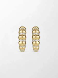 Boucles d'oreilles créoles élégantes en or jaune 14 carats avec diamants ronds de 1,27 ct G-H VS cultivés en laboratoire – Style minimaliste et affirmé pour le quotidien - Product Image 1