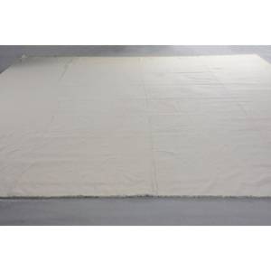 Alfombra turca Vintage minimalista de 14,6x17,1 pies hecha a mano de lana Beige Faux Rabbit Fur Patchwork diseño rectángulo pasillo látex - Product Image 3