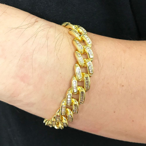 Most Unique 925 <b>Sterling</b> <b>Silver</b> Cuban Link Hip Hop <b>Bracelet</b> for <b>Men</b> and Women Lab Grown Diamond Minimalist Jewelry - Product Image 1