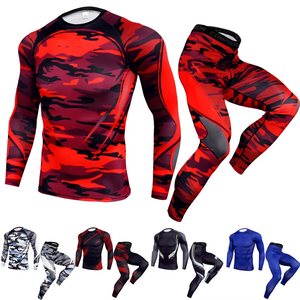 Conjunto de 2 Piezas de Ropa de Invierno para Hombre, Camiseta de Compresión de Manga Larga y Leggings, Conjunto de Rashguard de MMA con Leggings - Product Image 3