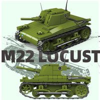 Modelo de Tanque de la Segunda Guerra Mundial a Escala 1/35, Tanque Ligero Americano M22 Locust, Juego de Bloques de Construcción para Niños, Venta al Por Mayor