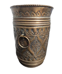 Jardinière moderne en aluminium, aspect antique en laiton, pour arrangement floral, aspect riche, jardinière artisanale, utilisée dans la décoration intérieure - Product Image 2