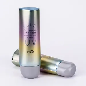 60g de plata vacía de alta calidad UV protector solar crema aluminio plástico tubo suave