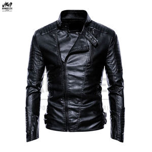 แจ็กเก็ตหนังมีฮู้ดสำหรับผู้ชายแจ็กเก็ตหนังแฟชั่นทำตามสั่ง - Product Image 5