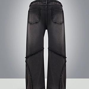 ผลิตขายส่งกางเกงยีนส์เดนิมทรงขาบานผู้ชายแบบสั่งทำ ดีไซน์ใหม่ กางเกงสีดำ แฟชั่นสตรีทแวร์ - Product Image 3