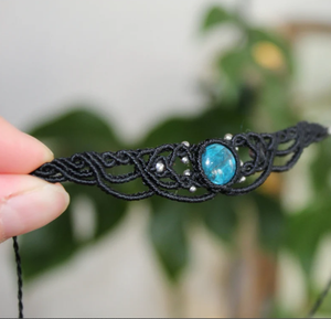 High QualityMacrame and Apatite Necklace Ladies and Girls Handmade Gemstone Pendant Labradorite <b>Choker</b> - Product Image 2