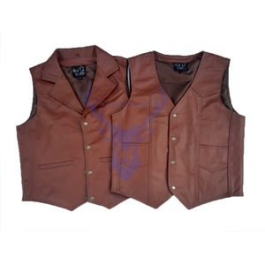 100% véritable peau de vache en cuir gilet réversible moto Club gilet bouton décorations décontracté impression imperméable respirant pour - Product Image 5