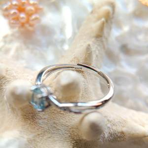 Bague en pierre de topaze bleue suisse de Style romantique Design Unique en argent Sterling massif 925 à la mode cadeau de fête de fiançailles de mariage classique - Product Image 6