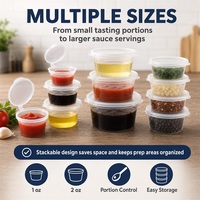 Gobelets à sauce jetables en plastique PP de qualité alimentaire avec couvercles
