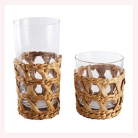 Support de carafe en rotin luxueux fait main, détails bohèmes inspirés des animaux, style côtier, couleur personnalisable pour baptême et anniversaire