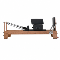 Reformer de Pilates en bois avec revêtement antidérapant en cuir, équipement d'exercice pour la maison et le studio