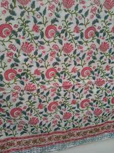 บล็อกมือพิมพ์ Pareo พิมพ์ลายดอกไม้ขายส่งจํานวนมากเซ็กซี่ชายหาดสวมผ้าซิ่นผ้าพันคอผ้าฝ้ายอินเดียแฮนด์เมด - Product Image 4