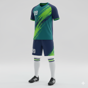 Maillot de football à manches courtes à col en V, 100 % polyester, séchage rapide, avec logo personnalisé, nom et numéros d'équipe, pour l'entraînement en club - Product Image 3