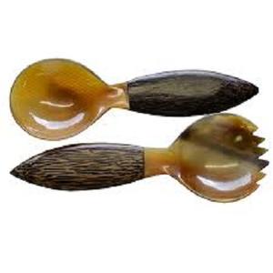 Empresas de fabricación Super Enterprises Cuerno Ensalada Herramientas Cuerno hecho a mano Ensalada Cuchara Tenedor Servidores Venta caliente Vajilla DE LA India - Product Image 1