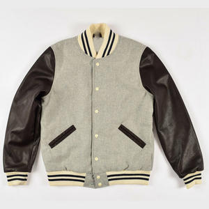 Chaqueta universitaria de lana negra 2025, estilo bombardero de otoño, talla XL, rayas blancas, estampado de letras, tela de punto de béisbol, Perla - Product Image 1