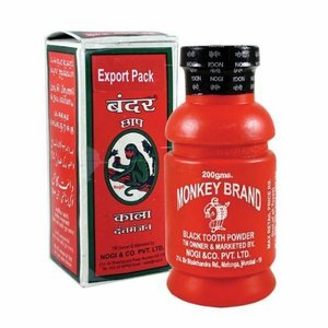 Polvo Dental Ayurvédico Marca Monkey para un Aliento Fresco y Mejor Salud de las Encías (Negro 200g Haryana) - Product Image 2