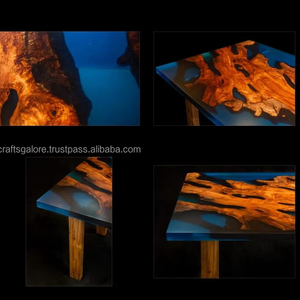 โต๊ะรับประทานอาหารดีไซน์ทันสมัยทำด้วยมือเฟอร์นิเจอร์ไม้หรูหราสำหรับห้องครัวและห้องนั่งเล่นเฟอร์นิเจอร์บ้านอีพ็อกซี่ - Product Image 1