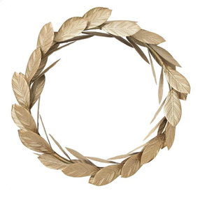 Christmas <b>Garland</b> & Wreath Gold Leaf Made of Metal Classic Finished Metal Wreath High Quality Xmas Wreath - Product Image 1